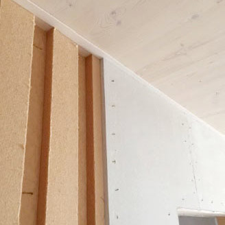 Pannelli isolanti in fibra di legno FiberTherm Install per livelli di installazione a parete