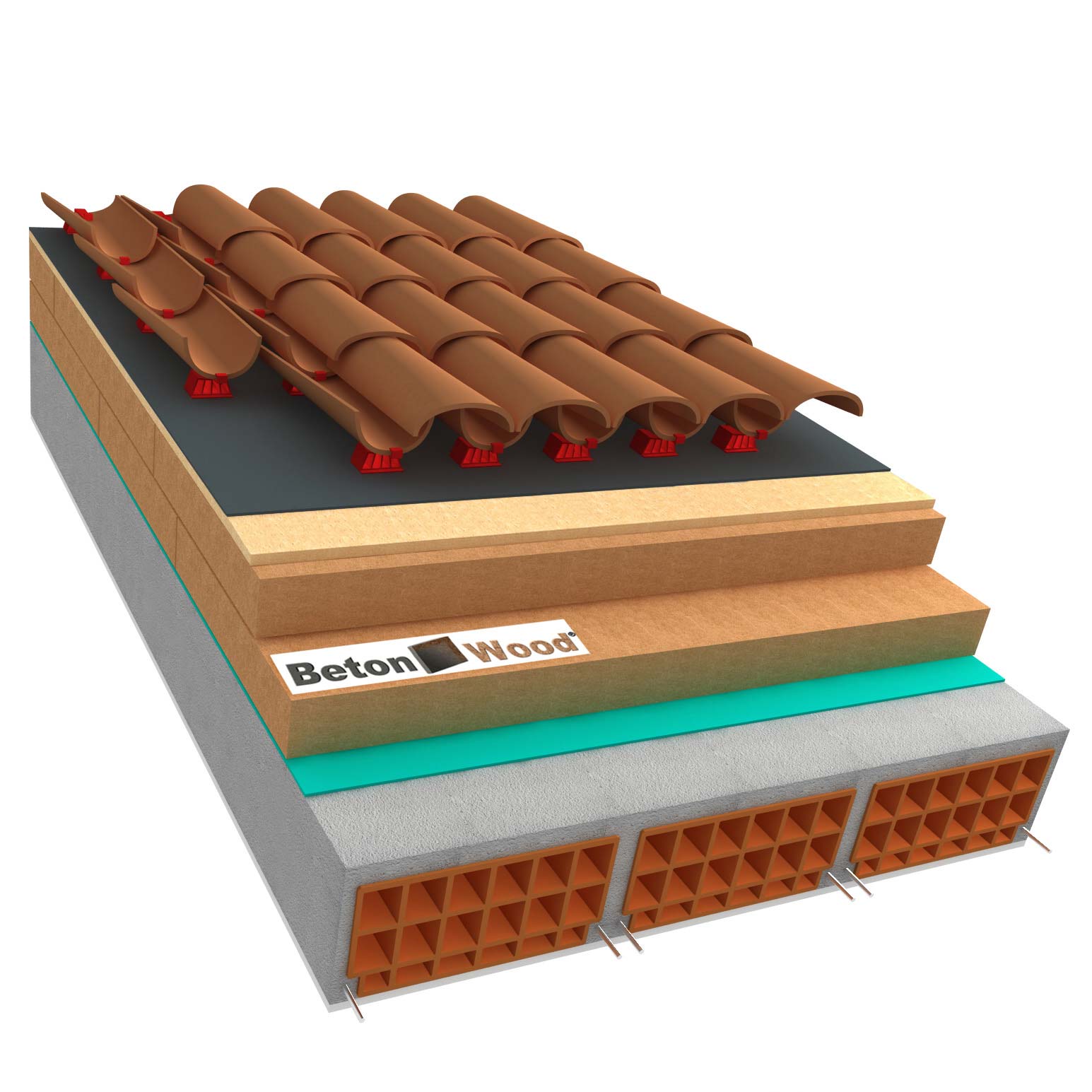 Tetto ventilato in fibra di legno Isorel e Therm su calcestruzzo