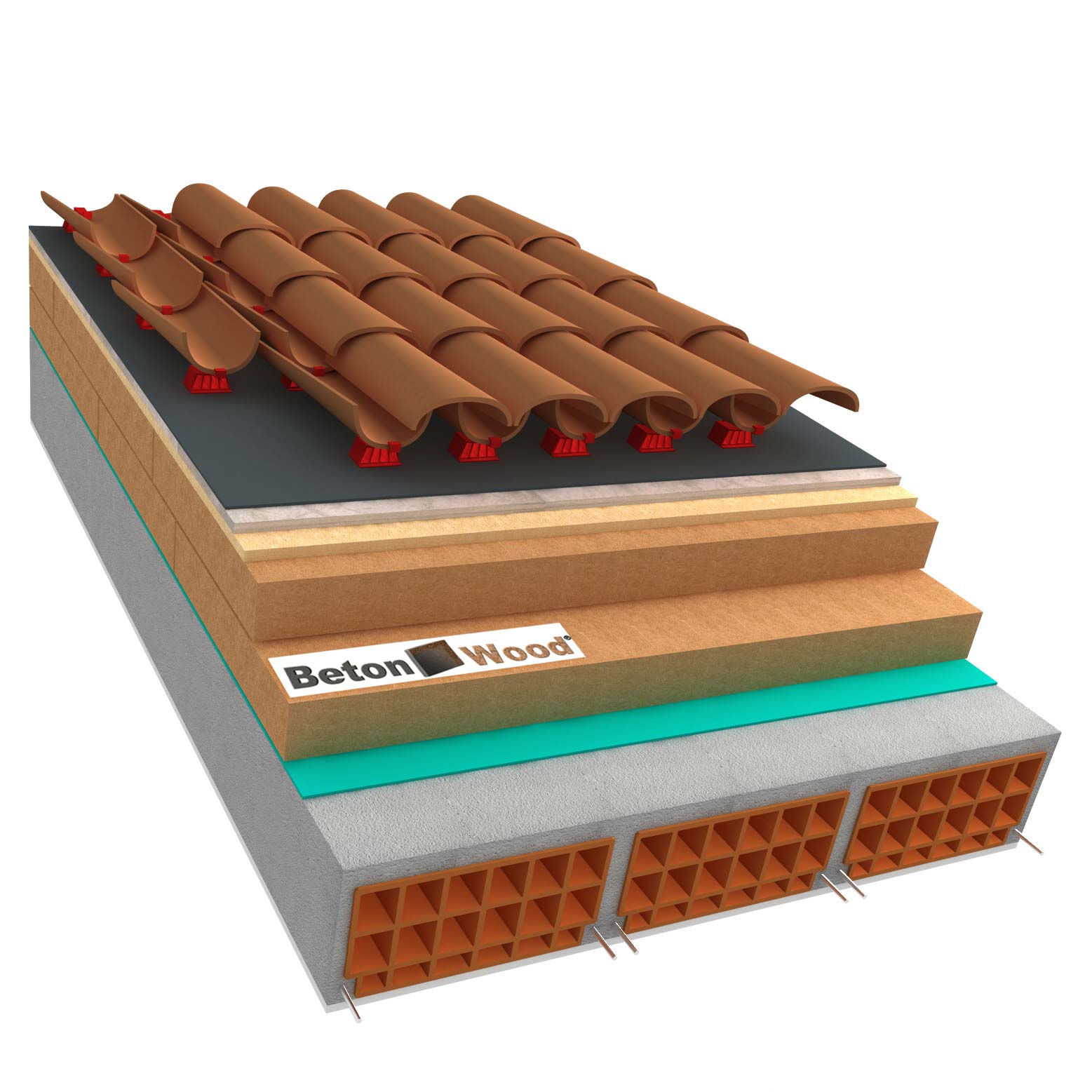 Tetto ventilato in fibra di legno Isorel e Therm e cementolegno su calcestruzzo